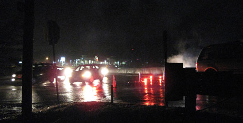 Cars being diverted off Route 9 westbound at Parkerville Road