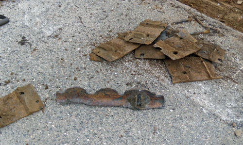 Broken pieces of rail