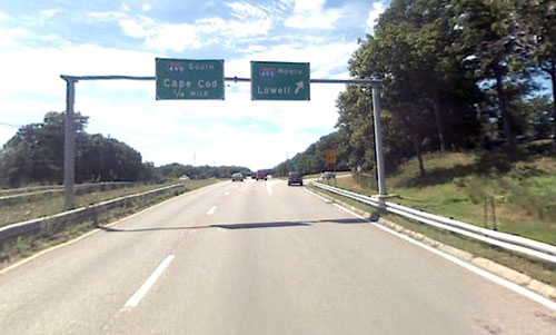 Looking west on Route 9 at the I-495 interchange (via Google Maps)
