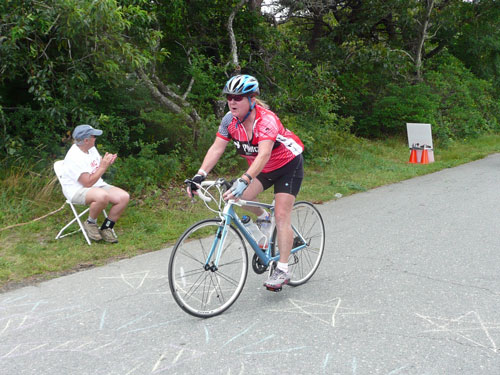 Interim Chief Jane Moran finishing the ride (contributed photo)