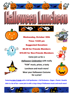 Senior Center Halloween lunch – October 30