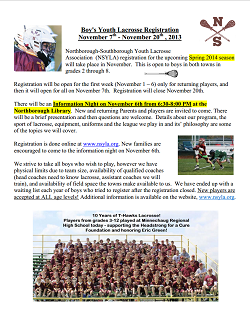20131105-Northborough-Southborough Boys Youth Lacrosse registration flyer Nov 7-20 2013-sml