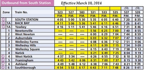 commuter rail schedule