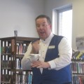 Magician Fran Flynn with his magical dove at Southborough Library