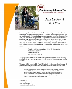 Southborough Rec test ride flyer