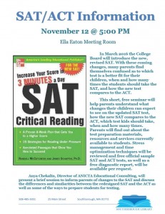 SAT/ACT info night flyer