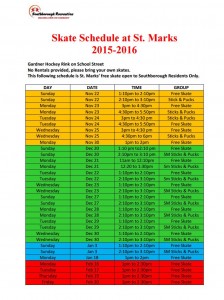 st mark's free skate schedule