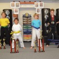 Victoria Lapidas (far right) with other competing students from The Karate School (Photo contributed)