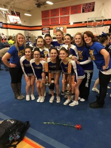 Assabet cheerleaders at South Hadley tournament (contributed photo)
