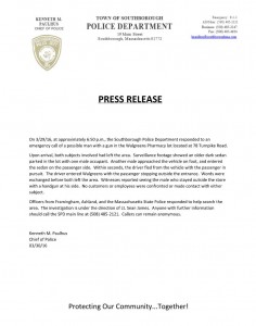 SPD press release on 3-29-16 incident at Walgreens