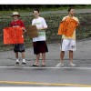 Lacrosse players drum up customers for last year's car wash (contributed photo)