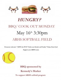 ARHS Softball BBQ flyer