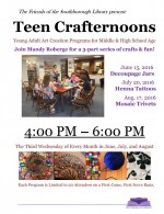 teen crafternoons flyer