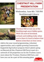 Chestnut Hill Farm talk flyer
