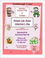 Cub Scouts' senior valentines day lunch flyer