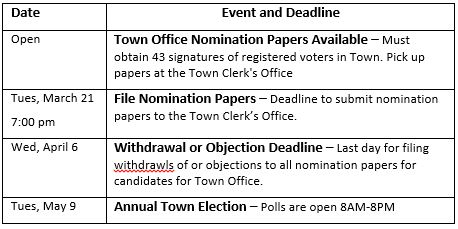 2017 town election deadlines