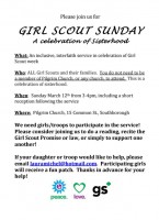 Girl Scout Sunday flyer