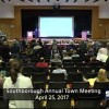 Current and former members of Town boards and committees stand for recognition (from SAM video)