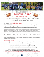 St Mark's Football clinic flyer