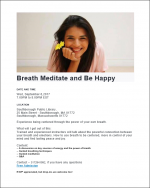 Breathe Meditate and Be Happy flyer