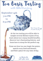 tea oasis tasting flyer