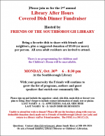 Library After Hours Covered Dish Dinner Flyer