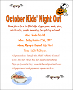 October Kids Night Out flyer