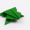 example of an origami frog (posted to flickr by Tavin Origami)