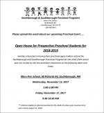 NS Preschool programs open house flyer