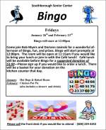 Senior Center Bingo flyer winter 2018