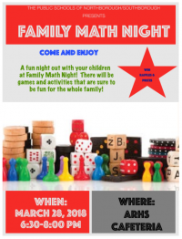 Family Math Night flyer