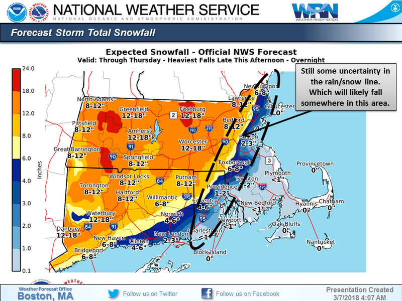 National Weather Service. snowfall March 7-8 2018