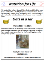 Senior Center's Oats in a Jar flyer