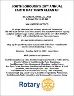 Rotary Earth Day Clean Up flyer