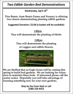 edible garden bed demo flyer