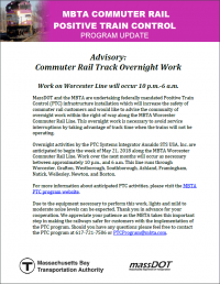 MBTA Commuter Rail PTC update