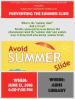 Avoid Summer Slide math series flyer
