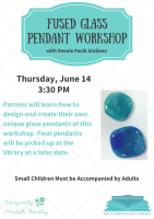 Fused glass craft event flyer