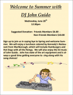 Senior Center's Welcome to Summer party flyer