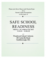 Safe School Readiness flyer