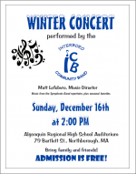 Winter Concert flyer for Interbor Community Band