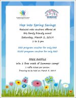 hop into spring savings flyer