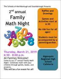Family math night flyer