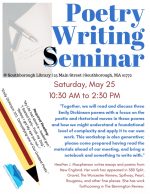 Poetry Writing Seminar flyer May 2019