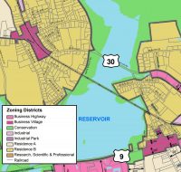 Business Village Zoning cropped from Town's zoning map