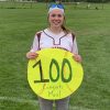 Mia McAuliffe hit 100 in softball - cropped from tweet by @ARHSAthletics