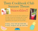Teen Cookbook Club flyer