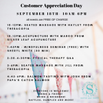 Customer Appreciation Day September 18th flyer