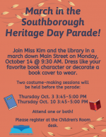 Heritage Day march for the Library flyer