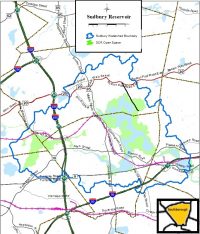 DCR Sudbury Watershed Boundary from DCR Map - with added inset highlighting Southborough borders